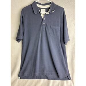 Billy Reid Pensacola Slim Fit Jersey Polo Dark Blue XL Causal Dress Shirt